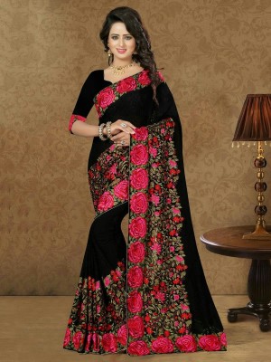 Fashionable Embroidered Georgette Saree