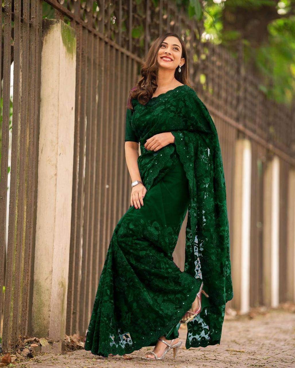 Exclusive Embroidered Georgette Saree